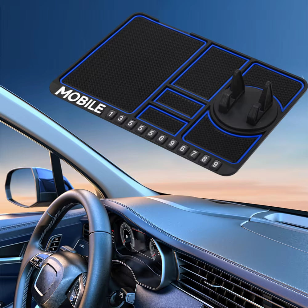 Car Silicone Anti-Slip Mat Auto Phone Holder Sticky anti Slide Dash Phone Mount Parking Number Card Mat Accessories Car Gadgets