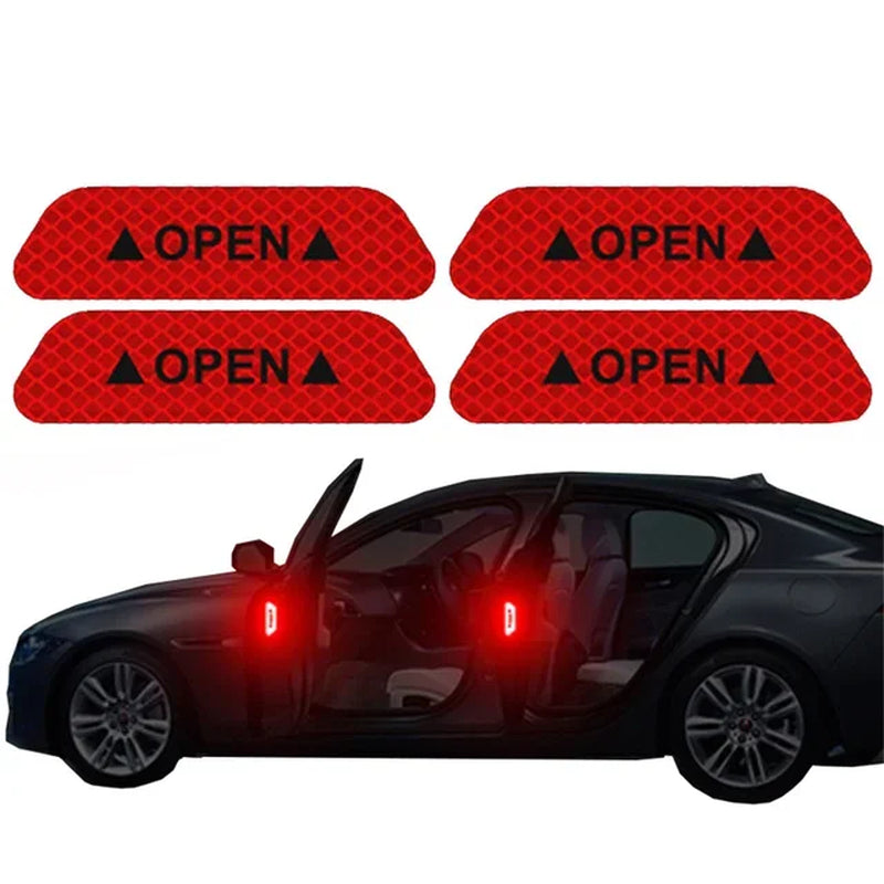 Night Reflective Car Door Sticker Safety Opening Warning Reflector Tape Decal Auto Car Accessories Exterior Interior Reflector