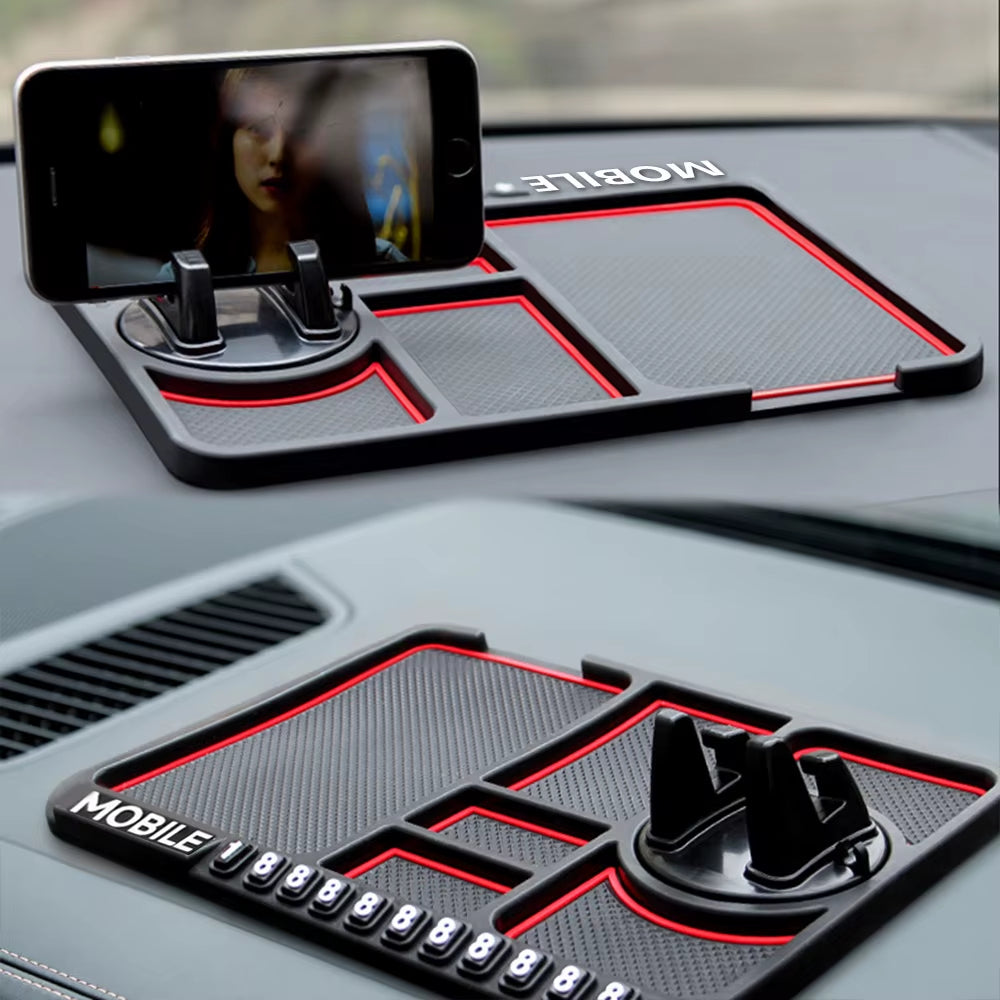 Car Silicone Anti-Slip Mat Auto Phone Holder Sticky anti Slide Dash Phone Mount Parking Number Card Mat Accessories Car Gadgets