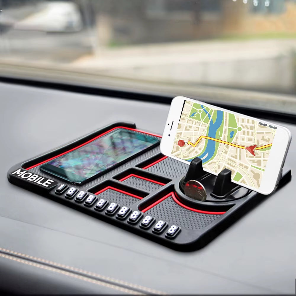 Car Silicone Anti-Slip Mat Auto Phone Holder Sticky anti Slide Dash Phone Mount Parking Number Card Mat Accessories Car Gadgets