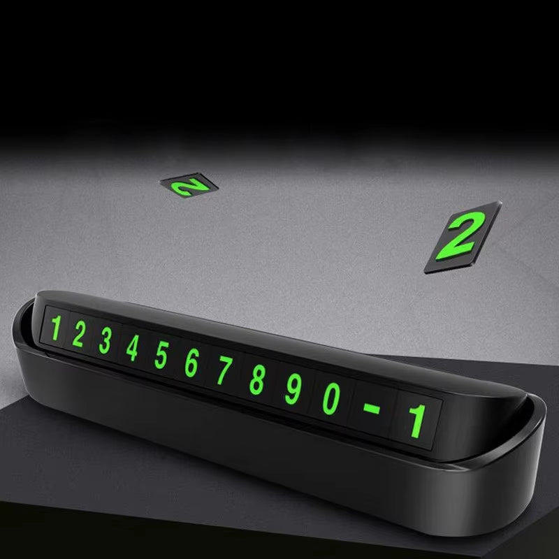 Car Temporary Parking Card Hidden Night Luminous Phone Number Card Plate Car Park Stop Auto Car Accessories Interior Styling