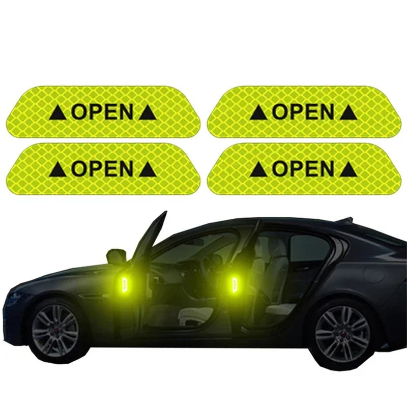 Night Reflective Car Door Sticker Safety Opening Warning Reflector Tape Decal Auto Car Accessories Exterior Interior Reflector